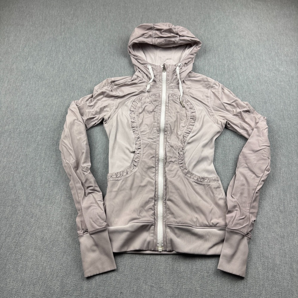 Lululemon Jacket Womens 4 Pink Dance Studio Iii Hooded Full Zip Running Athletic